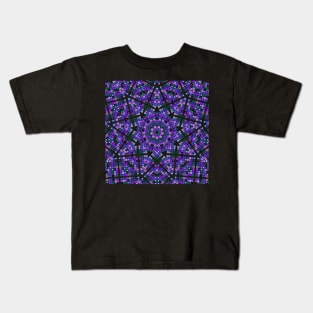 Star Burst Kaleidoscope | Nonagon Blue Green Pink Kids T-Shirt